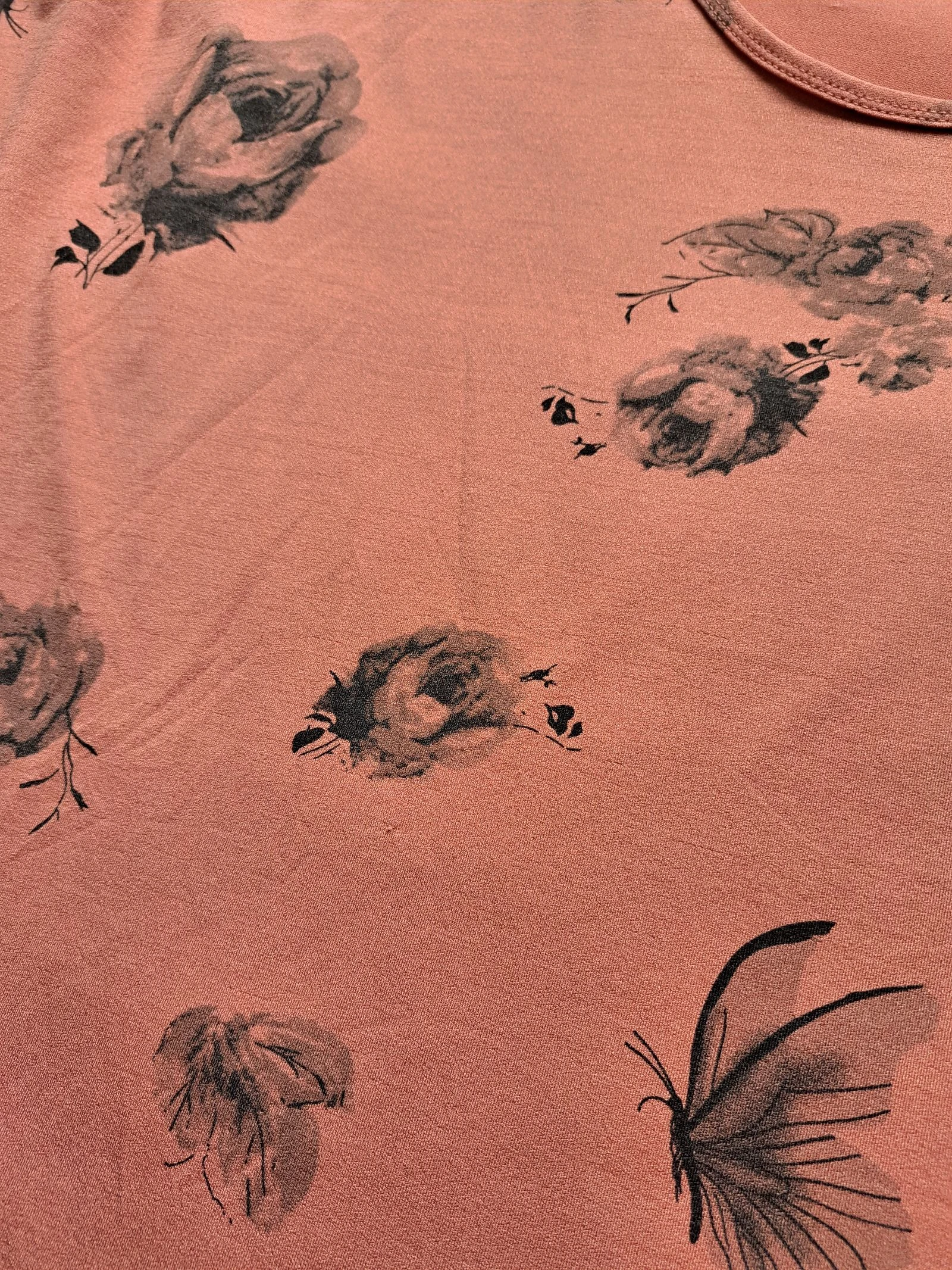 Loose terracotta T-shirt Foglie Rosse - Size M/L - Very good condition – photo 3